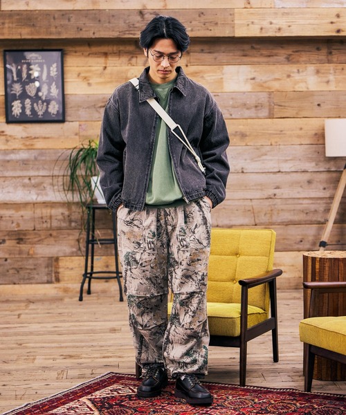 BAYFLOW（ベイフロー） パンツ リーフカモ柄パラシュートパンツ メンズ