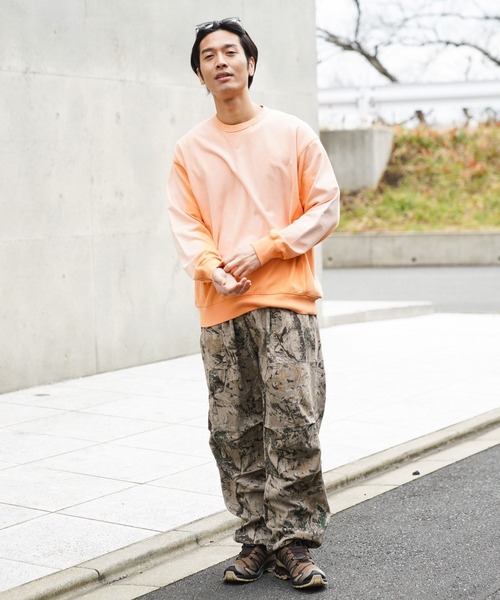 BAYFLOW（ベイフロー） パンツ リーフカモ柄パラシュートパンツ メンズ