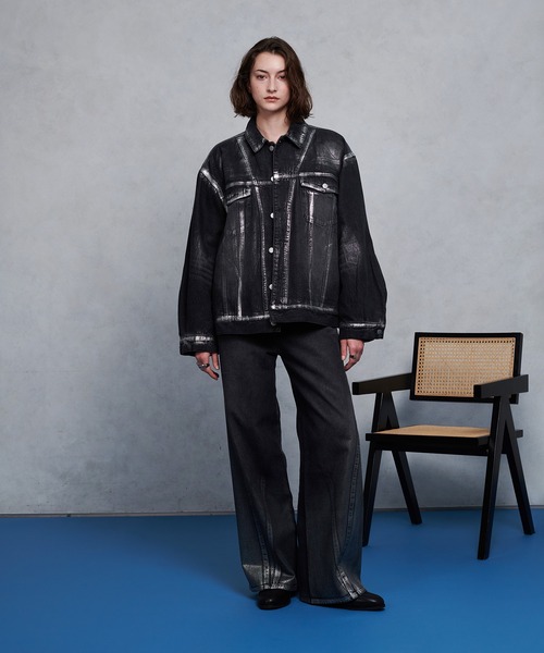 「selle glant」 デニムジャケット SMALL ブラック メンズ_画像2