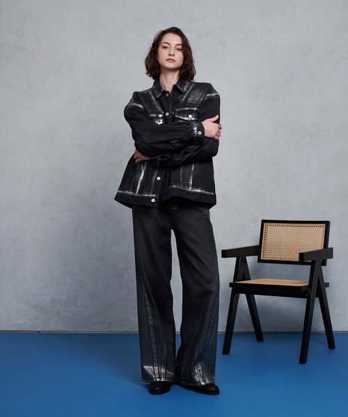 「selle glant」 デニムジャケット SMALL ブラック メンズ_画像4