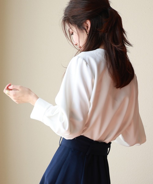 「SAISON DE PAPILLON」 長袖ブラウス L ブラック レディース_画像6
