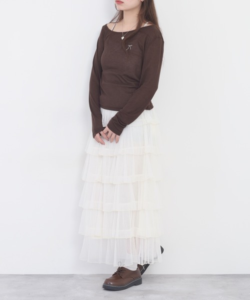 Nohea ロング スカート 夏 nohea 6段チュールティアードスカート