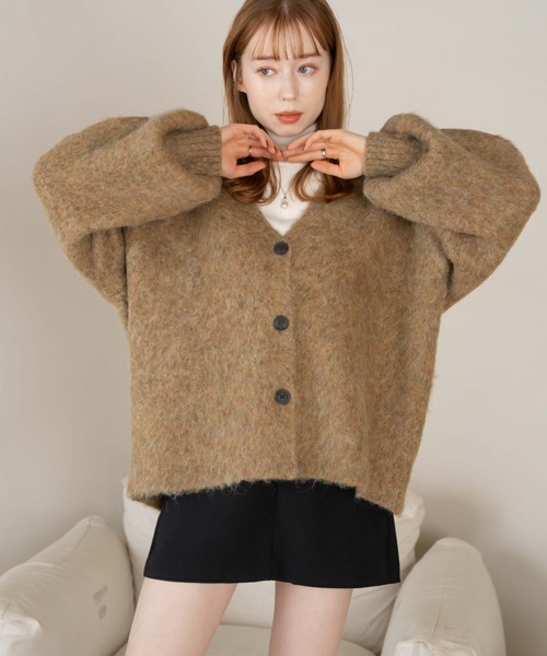 「hinari」 ニットカーディガン FREE アイボリー レディース_画像2