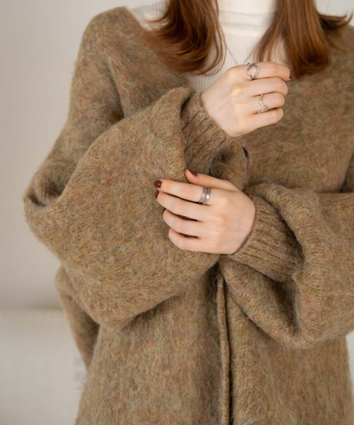 「hinari」 ニットカーディガン FREE アイボリー レディース_画像4