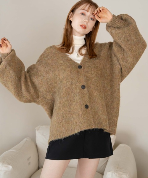 「hinari」 ニットカーディガン FREE アイボリー レディース_画像7