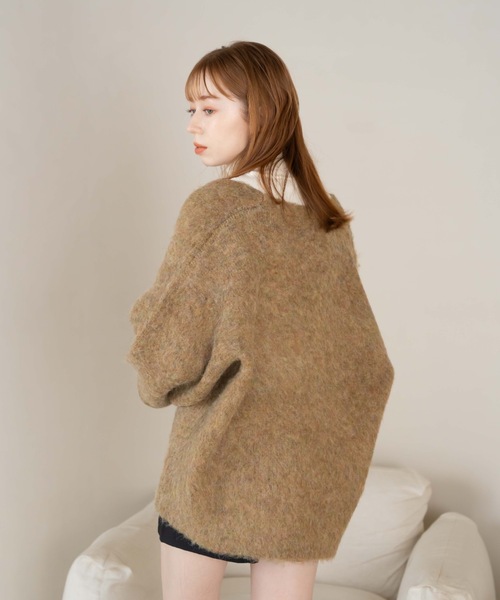 「hinari」 ニットカーディガン FREE アイボリー レディース_画像8