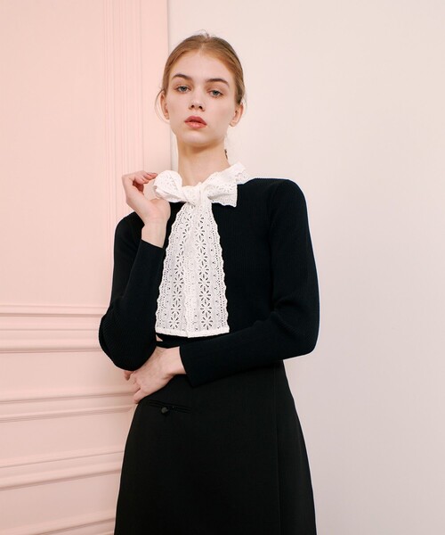 「LOULOU WILLOUGHBY」 長袖カットソー 2 ブラック レディース_画像4