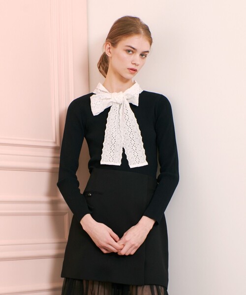 「LOULOU WILLOUGHBY」 長袖カットソー 2 ブラック レディース_画像5