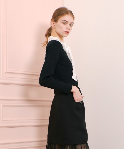 「LOULOU WILLOUGHBY」 長袖カットソー 2 ブラック レディース_画像6