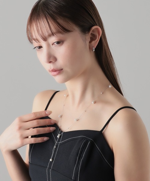 ネックレス Y字デザインパールネックレス レディースの画像