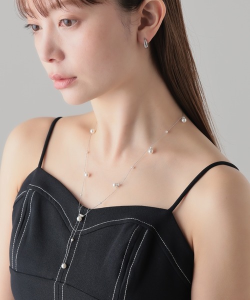 ネックレス Y字デザインパールネックレス レディースの画像