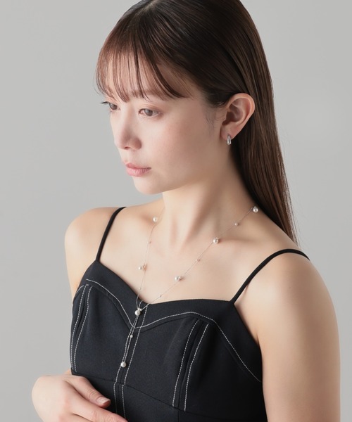ネックレス Y字デザインパールネックレス レディースの画像