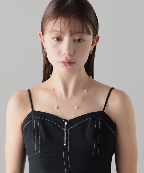 ネックレス Y字デザインパールネックレス レディースの画像