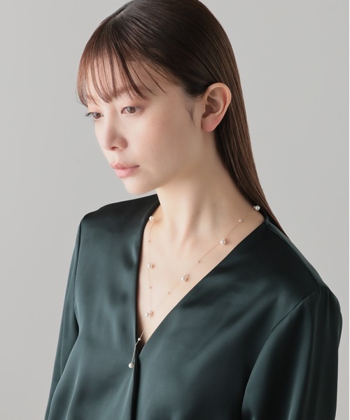 ネックレス Y字デザインパールネックレス レディースの画像