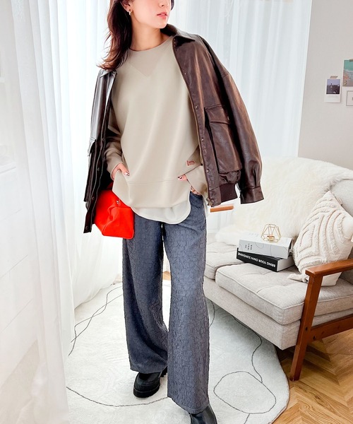 「Java」 長袖カットソー X-LARGE グレイッシュブルー レディース_画像4