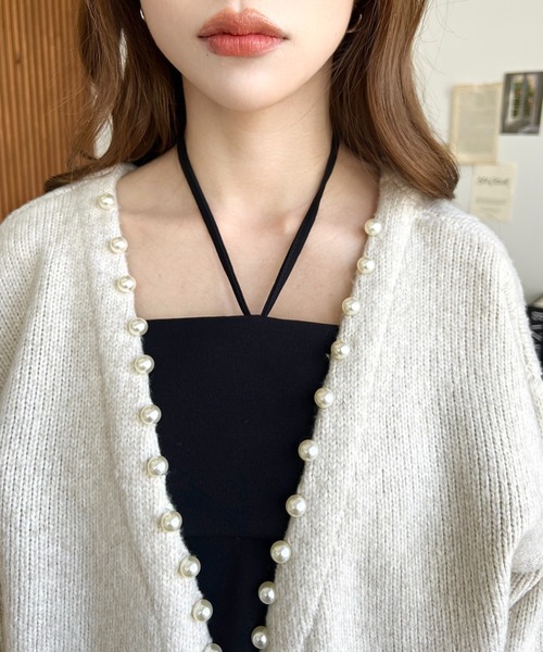 「moment+」 ニットカーディガン M アイボリー レディース_画像7