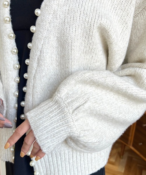 「moment+」 ニットカーディガン M アイボリー レディース_画像8