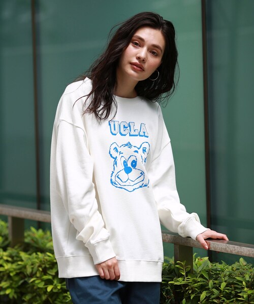 「UCLA」 スウェットカットソー 01 ベージュ メンズ_画像2
