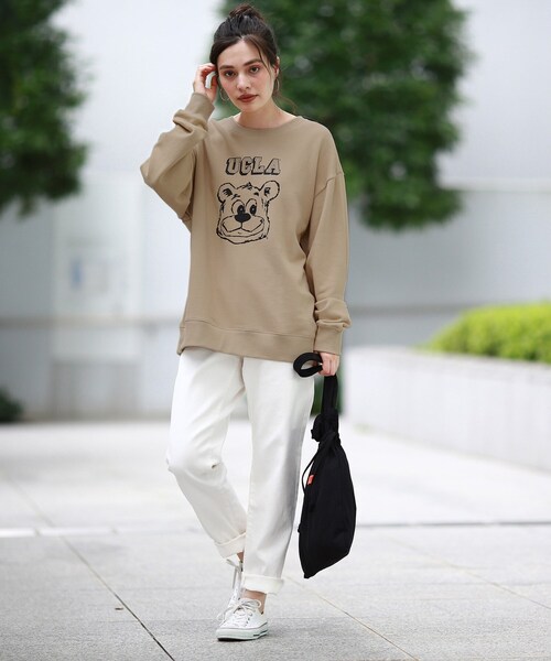 「UCLA」 スウェットカットソー 01 ベージュ メンズ_画像6