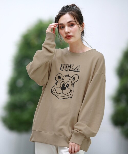 「UCLA」 スウェットカットソー 01 ベージュ メンズ_画像7