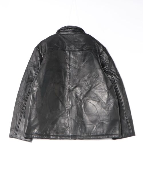 ブルゾン アウター many men many mind/PATCHWORK LEATHERカーコート メンズ レディースの画像