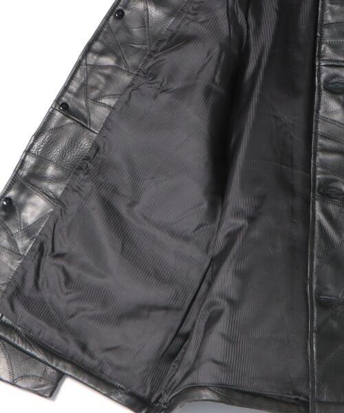 ブルゾン アウター many men many mind/PATCHWORK LEATHERカーコート メンズ レディースの画像