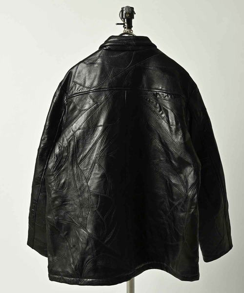 ブルゾン アウター many men many mind/PATCHWORK LEATHERカーコート メンズ レディースの画像