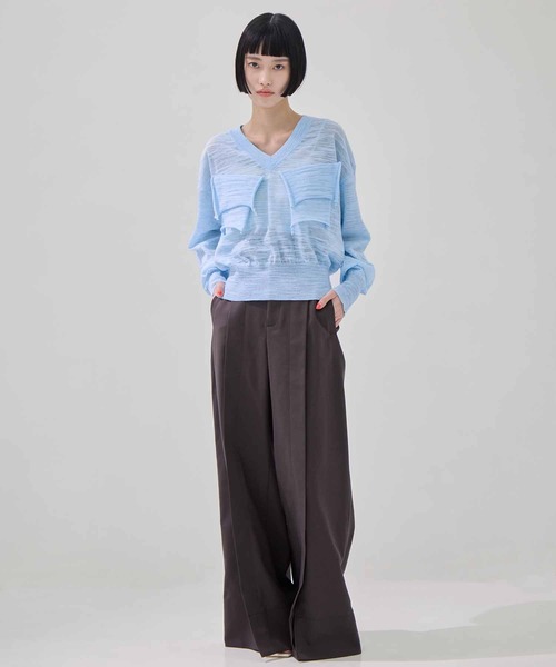 kotoha yokozawa todo ニット TODO V-NECK KNIT TOP / LIME / Vネックニットトップ | シープ / SHEEP