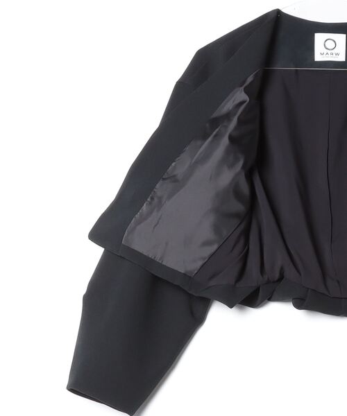 「MARW UNITED ARROWS」 ノーカラージャケット FREE ブラック レディース_画像2