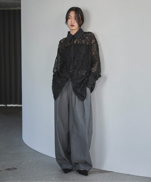 「feepur」 長袖ブラウス MEDIUM ブラック レディース_画像9