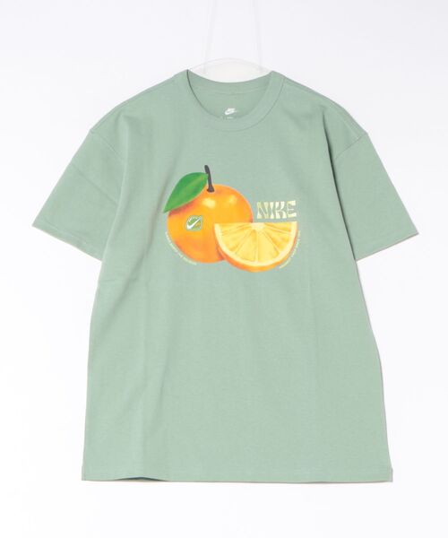 【美品】me ハイネックTシャツ オレンジ/グリーン ストライプ NIKE（ナイキ） tシャツ M PREM ORANGE TEE ショートスリーブ IH1352
