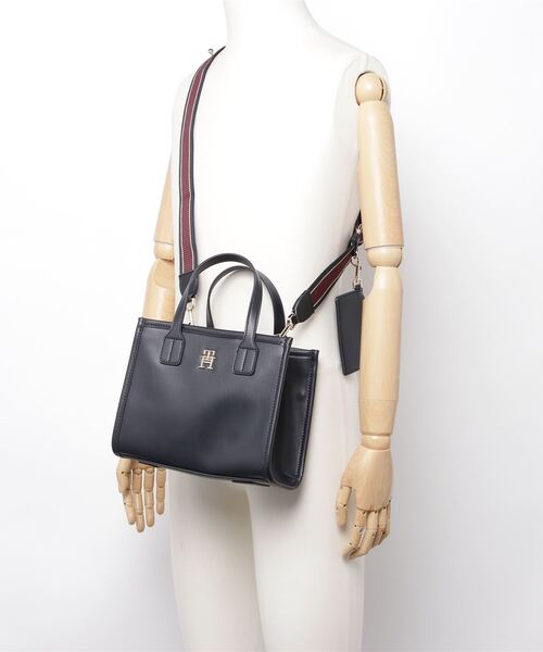   トミーヒルフィガー 2WAYバッグ  PVC    ネイビー レディース / 241015000872 トミー ヒルフィガー TOMMY HILFIGER 2wayハンドバッグ （ネイビー