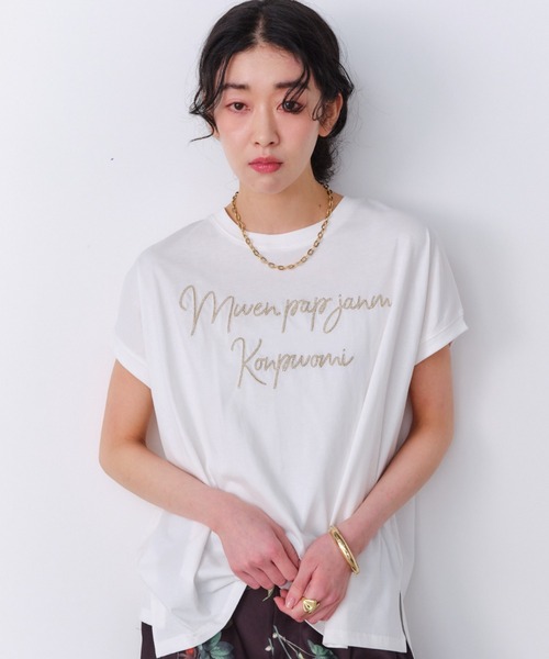Shelly island（シェリーアイランド） tシャツ 半袖 チェーン刺繍T
