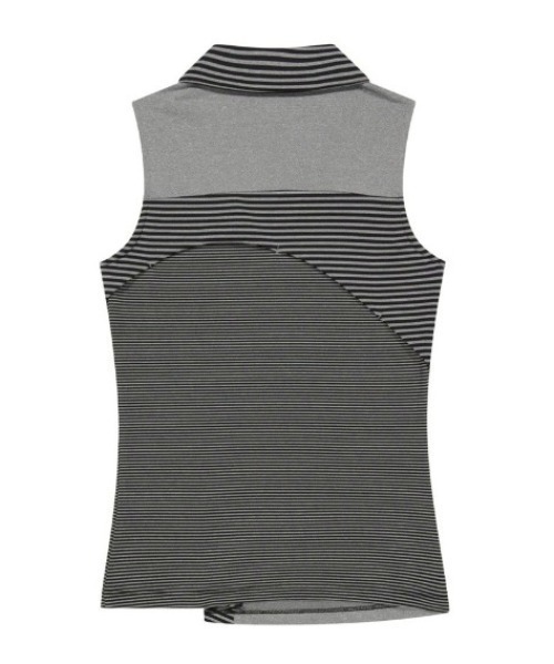 タンクトップ ノースリーブ 「OJOS」Curved Cut Collar Tank