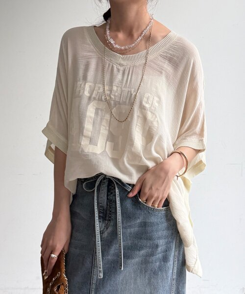 tシャツ シアーポンチョロゴTEE レディースの画像