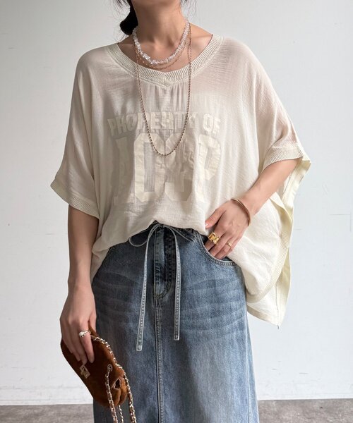 tシャツ シアーポンチョロゴTEE レディースの画像
