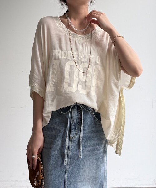 tシャツ シアーポンチョロゴTEE レディースの画像