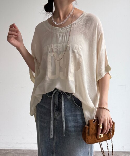 tシャツ シアーポンチョロゴTEE レディースの画像