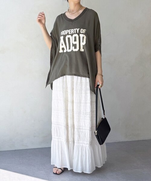 DouDou（ドゥドゥ） tシャツ シアーポンチョロゴTEE レディース