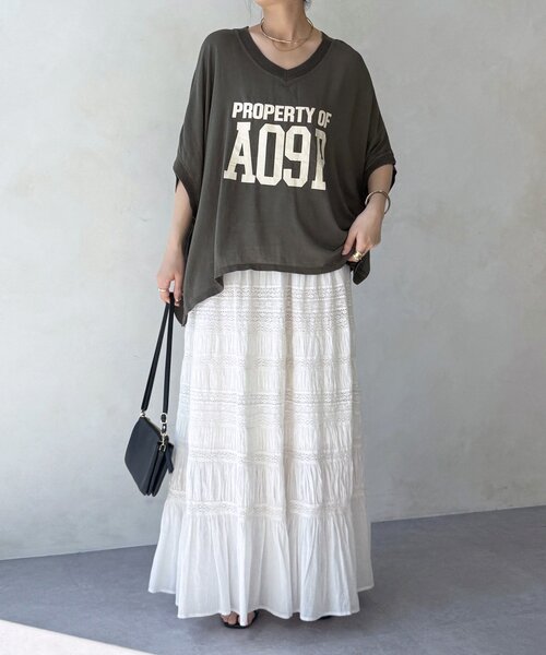 DouDou（ドゥドゥ） tシャツ シアーポンチョロゴTEE レディース