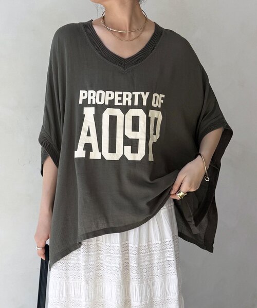 DouDou（ドゥドゥ） tシャツ シアーポンチョロゴTEE レディース