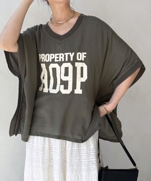 DouDou（ドゥドゥ） tシャツ シアーポンチョロゴTEE レディース