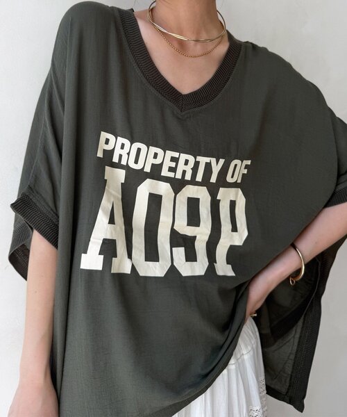 DouDou（ドゥドゥ） tシャツ シアーポンチョロゴTEE レディース