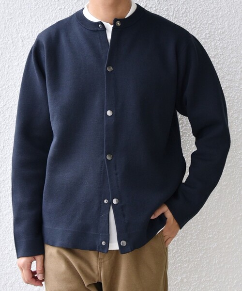 「SHIPS any」 ニットカーディガン X-LARGE ネイビー メンズ