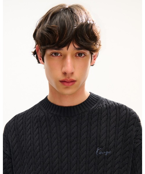 'KENZO Signature' エンブロイダリー ニット ジャンパー メンズの画像