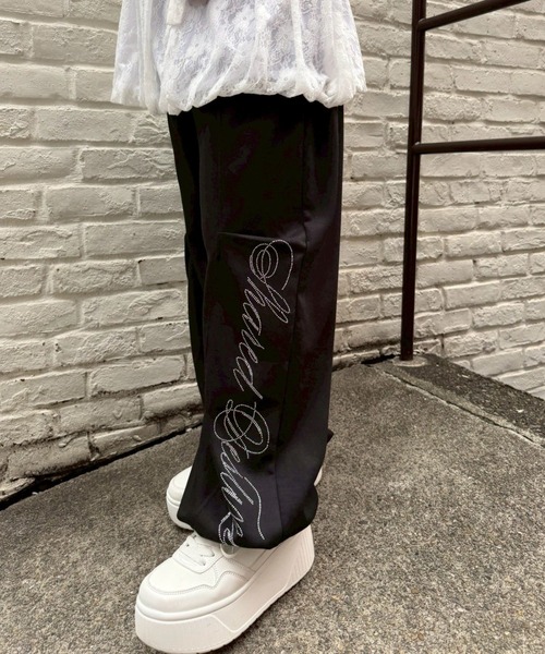 continuer de NICE CLAUP スウェットパンツ ジャージ キラキラロゴ