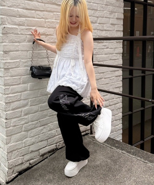 continuer de NICE CLAUP スウェットパンツ ジャージ キラキラロゴ