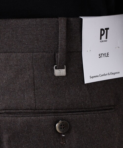 スラックス PT TRINO GENTS ウールストレッチ 1プリーツスラックス メンズの画像