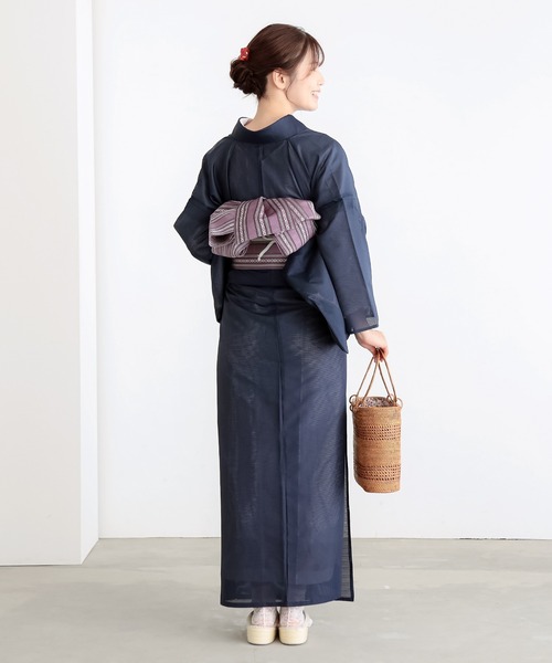 KIMONOMACHI 着物 レディース 夏着物 色無地 絽（駒絽）洗える単衣着物