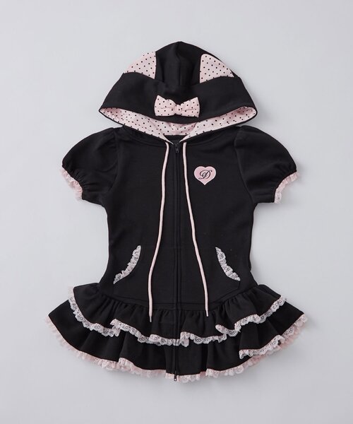 ワンピース OLIVE des OLIVE miko cat hoodie onepiece OLIVE des OLIVE（オリーブデオリーブ） ワンピース 「インフル